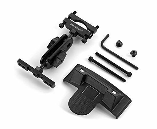 Bicycle phone mount kit with tools and components.