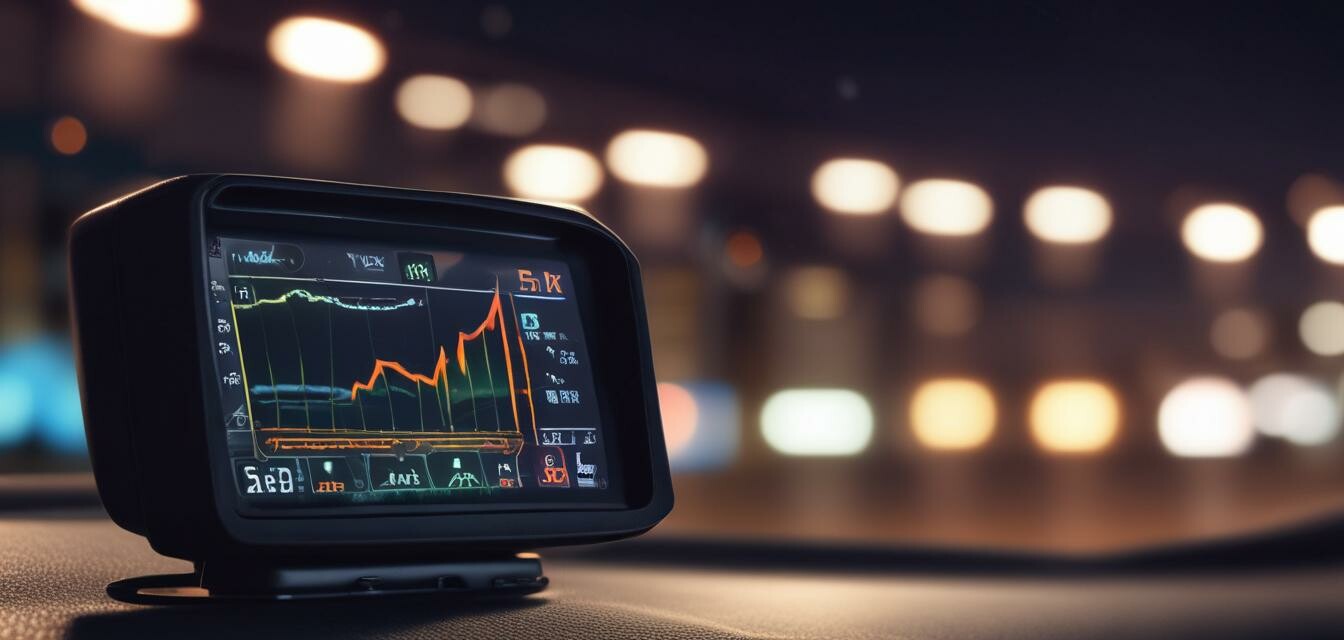 Radar Detector Dashboard at Night