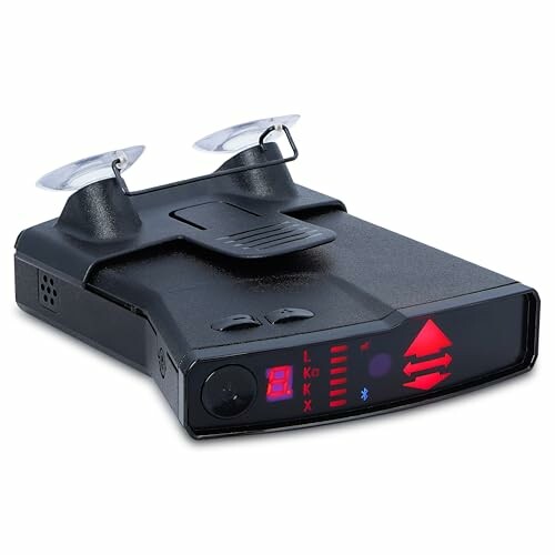 Radar detector with display and suction mounts