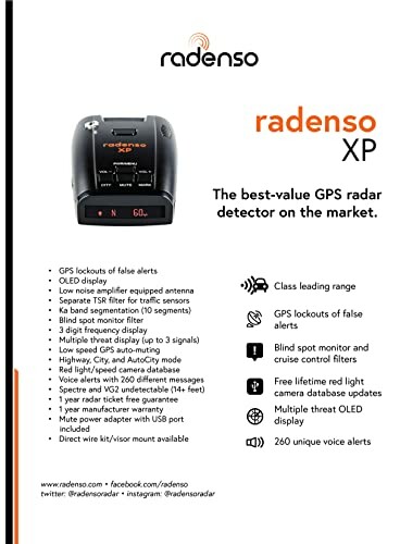 Radenso XP GPS radar detector features overview.