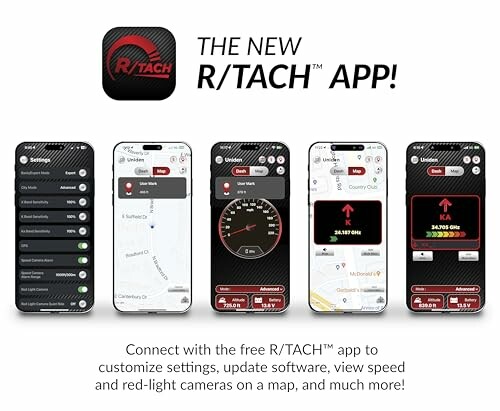 R/Tach app promotion with smartphone screens displaying app interface.