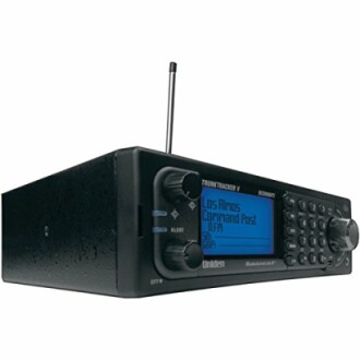 Uniden Bearcat police scanner with antenna and digital display