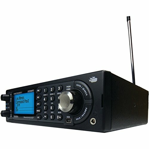 Uniden police scanner radio with antenna and digital display