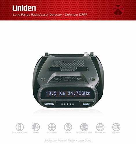 Uniden DFR7 radar laser detector front view