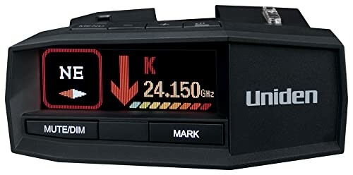 Uniden radar detector with display and buttons