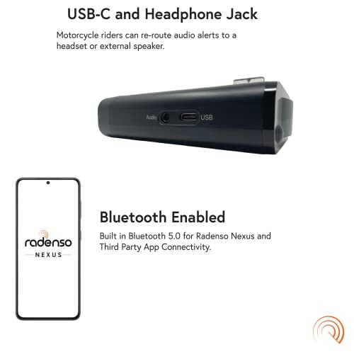 Device with USB-C and headphone jack, Bluetooth enabled.